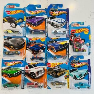 Hot Wheels Die-Cast Car Collection - Blue, Purple, Red